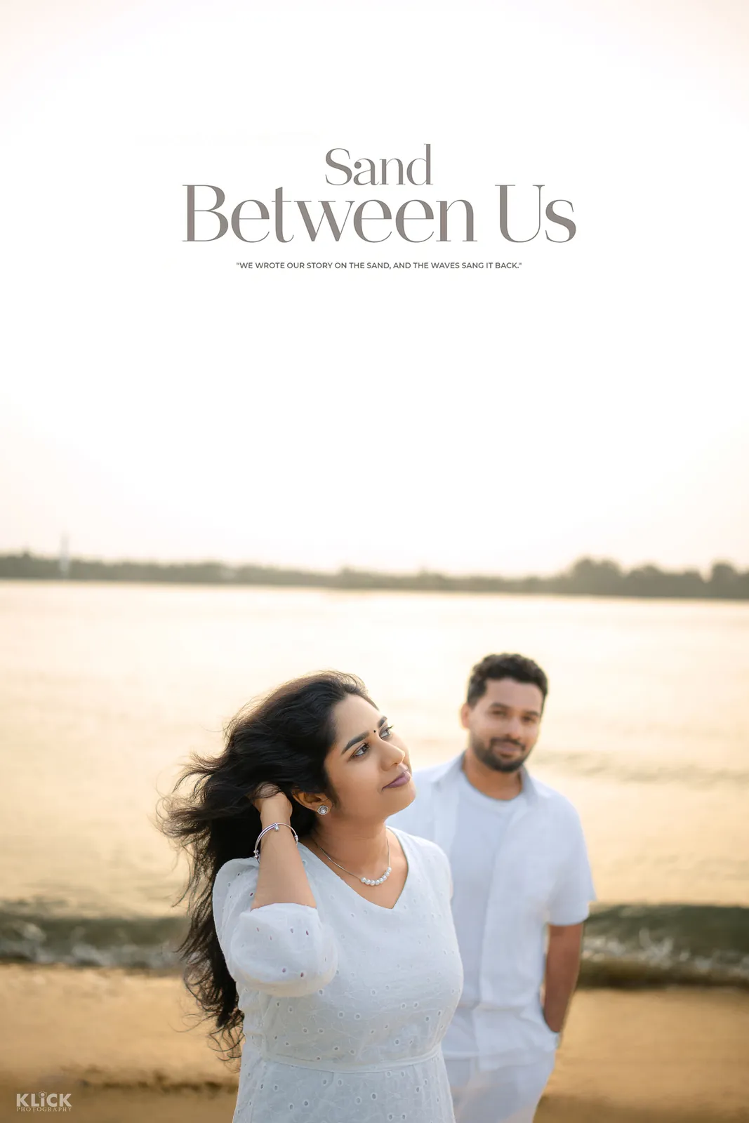 Couple on the shoreline during a pre-wedding shoot